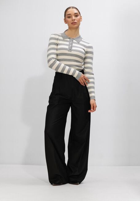 Lichtgrijze CO'COUTURE Truien/vesten BONNY STRIPE L/S POLO KNIT - large
