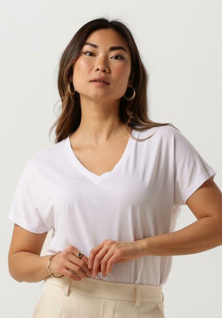 MSCH COPENHAGEN T-shirt MSCHFENYA MODAL V NECK TEE Écru - large