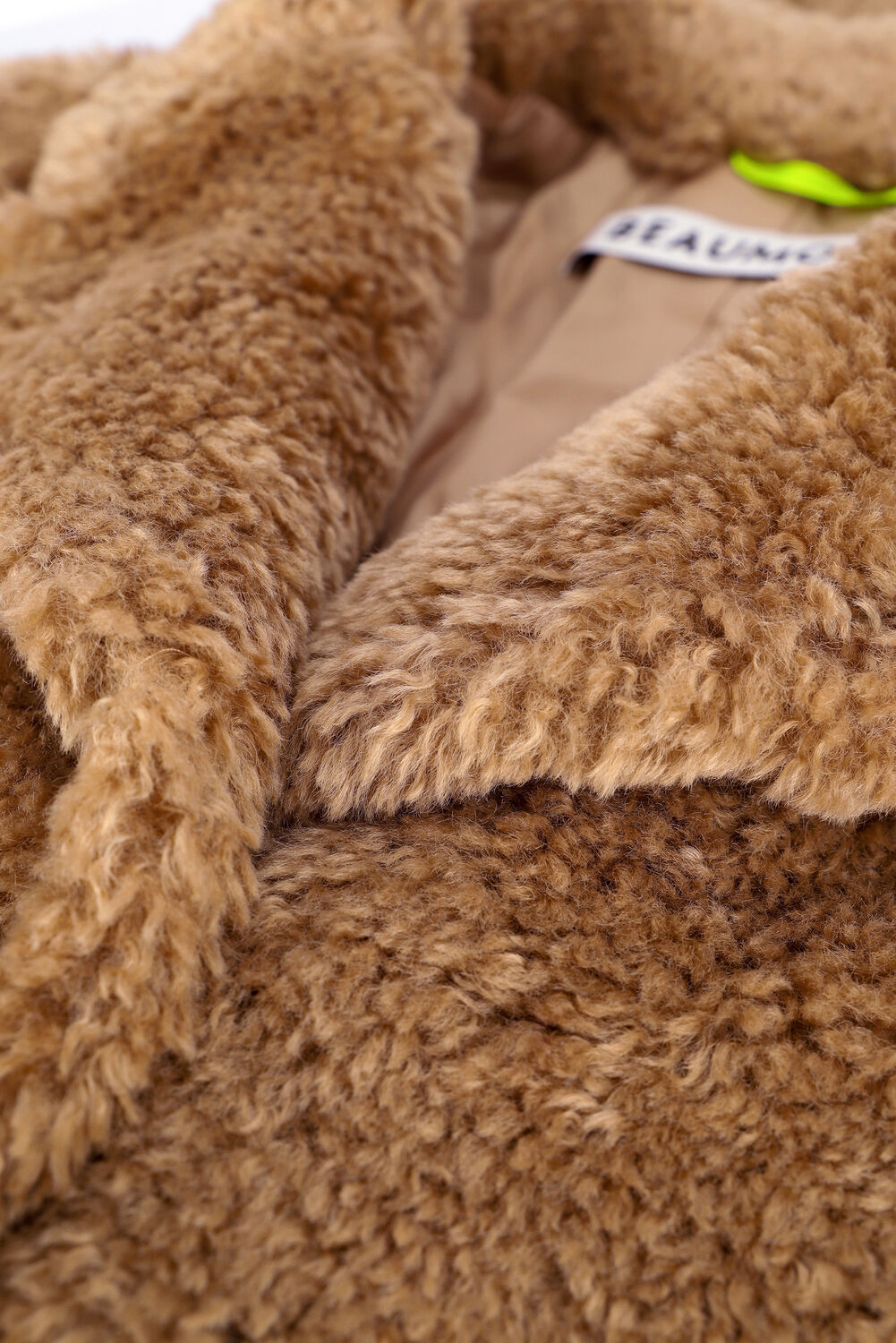 BEAUMONT Manteau Teddy TEDDY STATEMENT COAT en camel - large