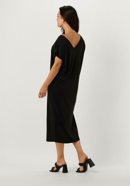 Zwarte MINUS Midi jurk OPHELIA BOAT NECK SHORT SLEEVE MIDI MODAL DRESS - large