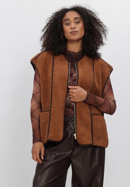 SUMMUM Gilet BODYWARMER BONDED TEDDY en marron - large