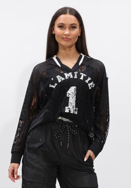 HAUTE L'AMITI&Eacute; LACE FOOTBALL V-BLOUSE Hauts & T-shirts en noir - large