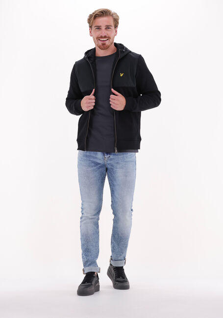 LYLE & SCOTT Jack SOFTSHELL JERSEY ZIP HOODIE en noir - large