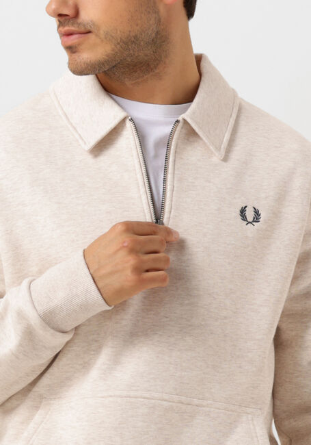 FRED PERRY Pull HALFZIP FLEECE BACK SWEATSHIRT Blanc - large