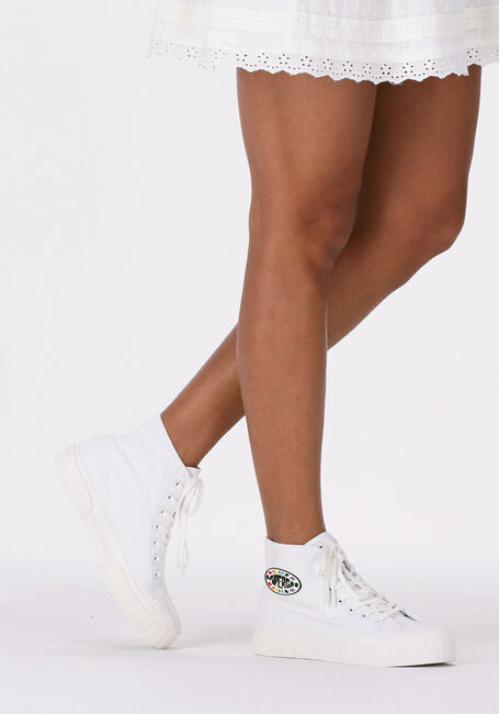 Witte SUPERGA Hoge sneaker 2696 STRIP MULTIC LOGO - large