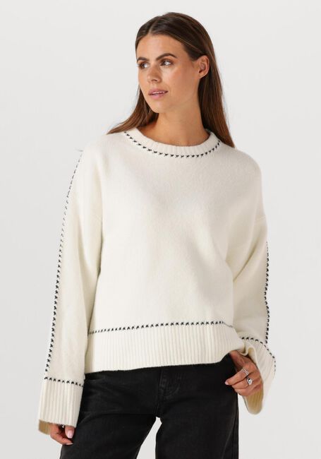 Gebroken wit NEO NOIR Trui ROEME KNIT STITCH BLOUSE - large