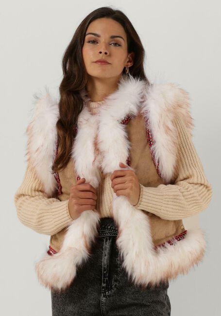 Beige SCOTCH & SODA Gilet FAUX SHEARLING GILET - large