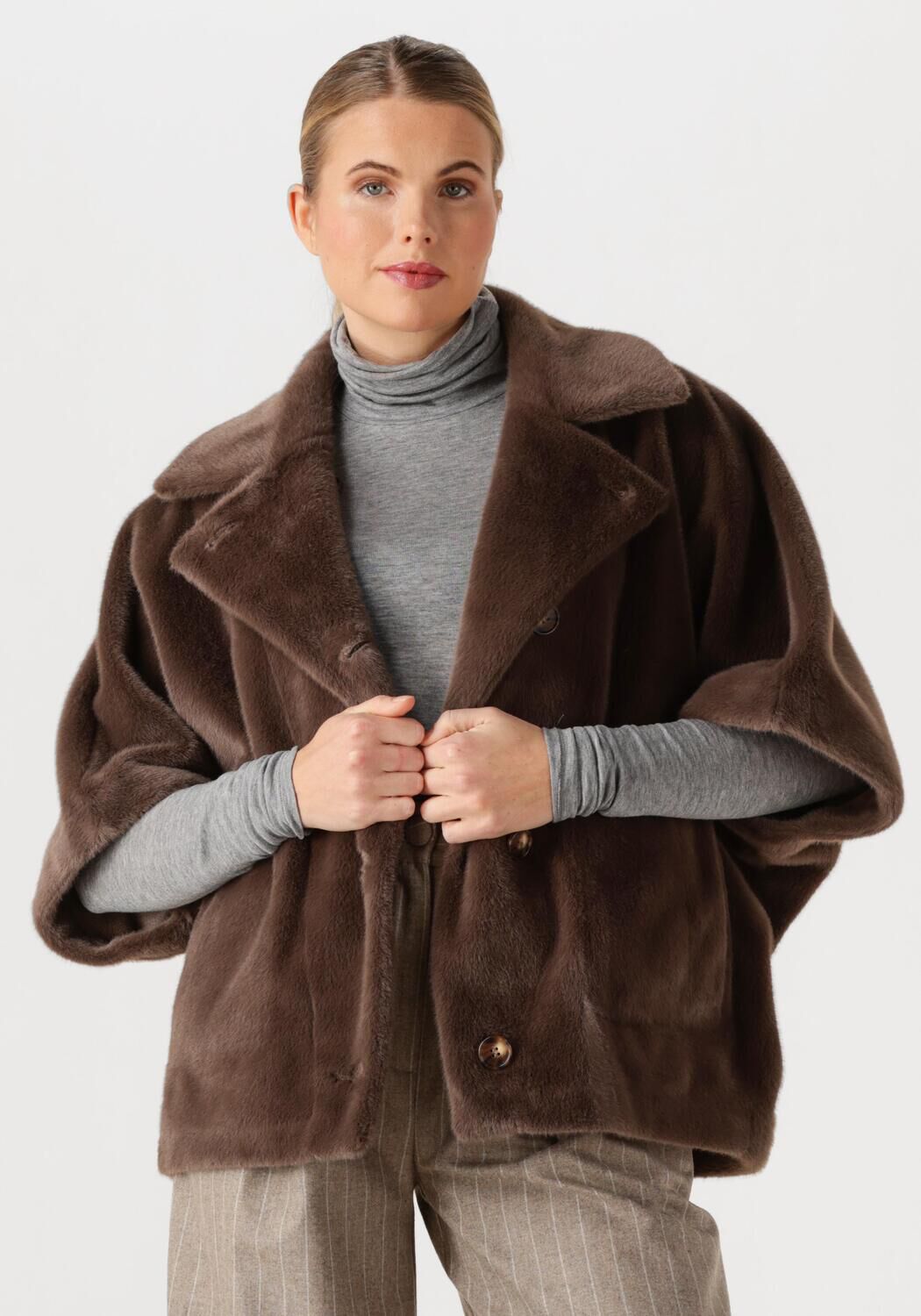 STUDIO AR Manteau AVY FAUX LACON en marron - large