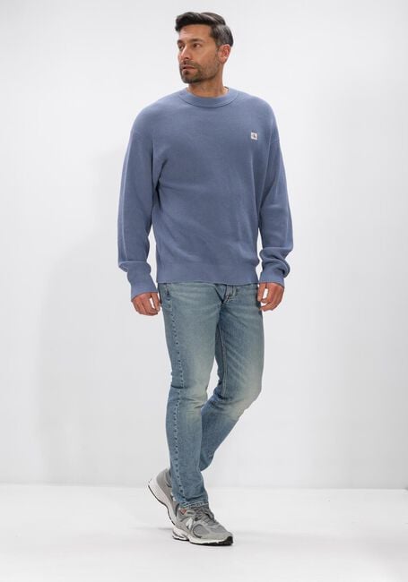 CALVIN KLEIN Pull LS EZ COTTON WAFFLE CREWNK SWTR 9 en bleu - large