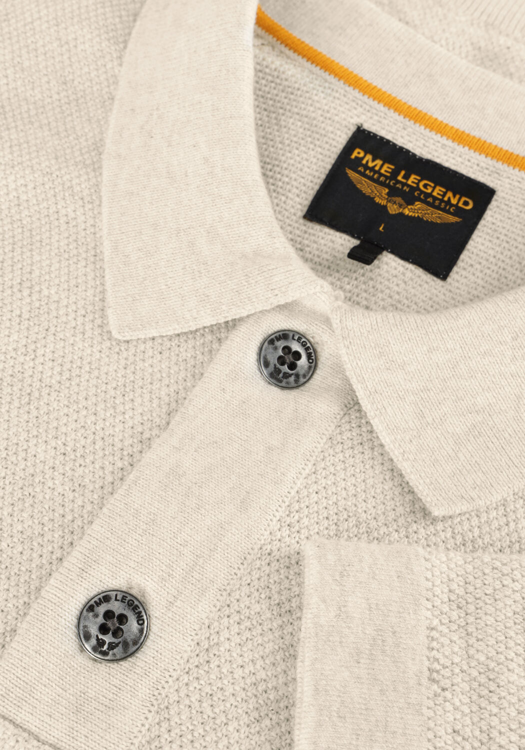 PME LEGEND Polo SHORT SLEEVE POLO KNITTED en beige - large