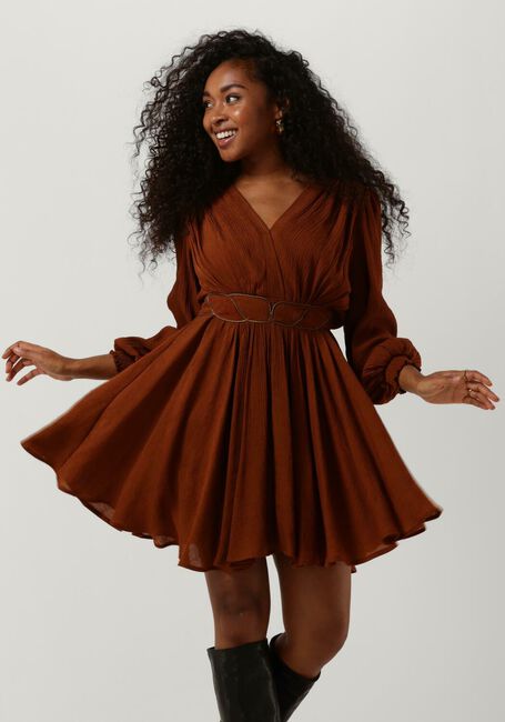 Bruine LOUIZON Mini jurk AMINE ROBE - large