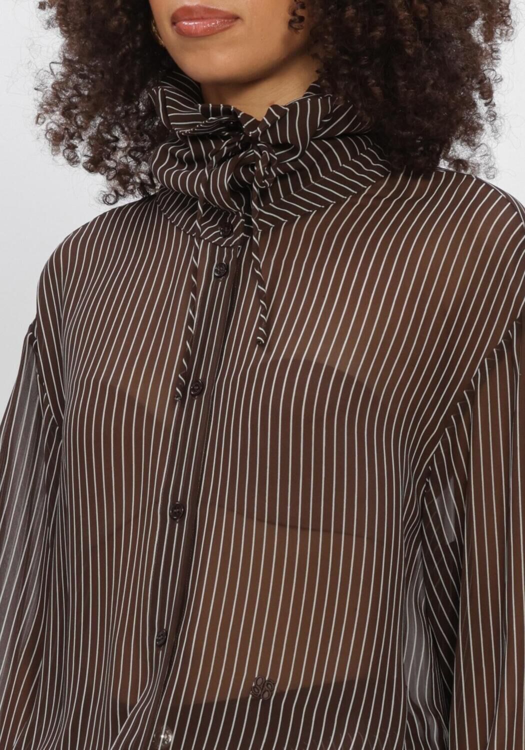 DANTE6 SHAPIRO PINSTRIPE BLOUSE Blouses en marron - large