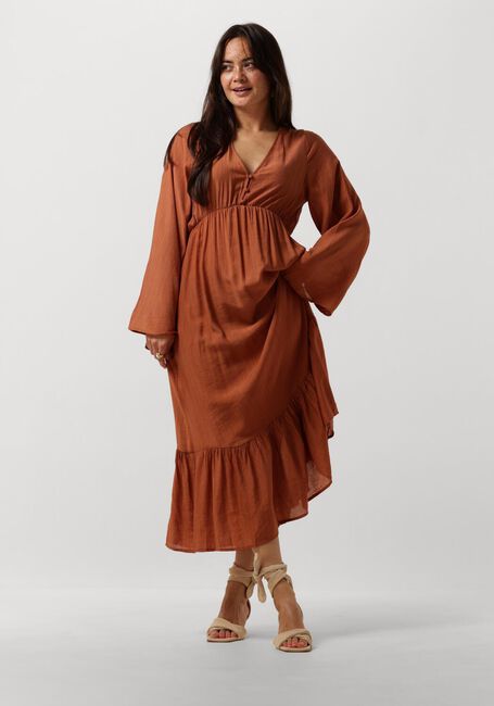 YDENCE Robe midi DRESS DANIQUE en marron - large