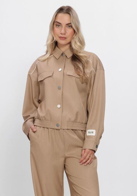 Camel ALIX THE LABEL Jassen LADIES WOVEN 2 TONE JACKET - large