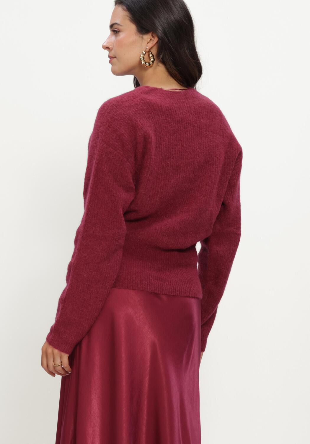 Bordeaux MSCH COPENHAGEN Trui MSCHBONDIE HOPE V PULLOVER - large