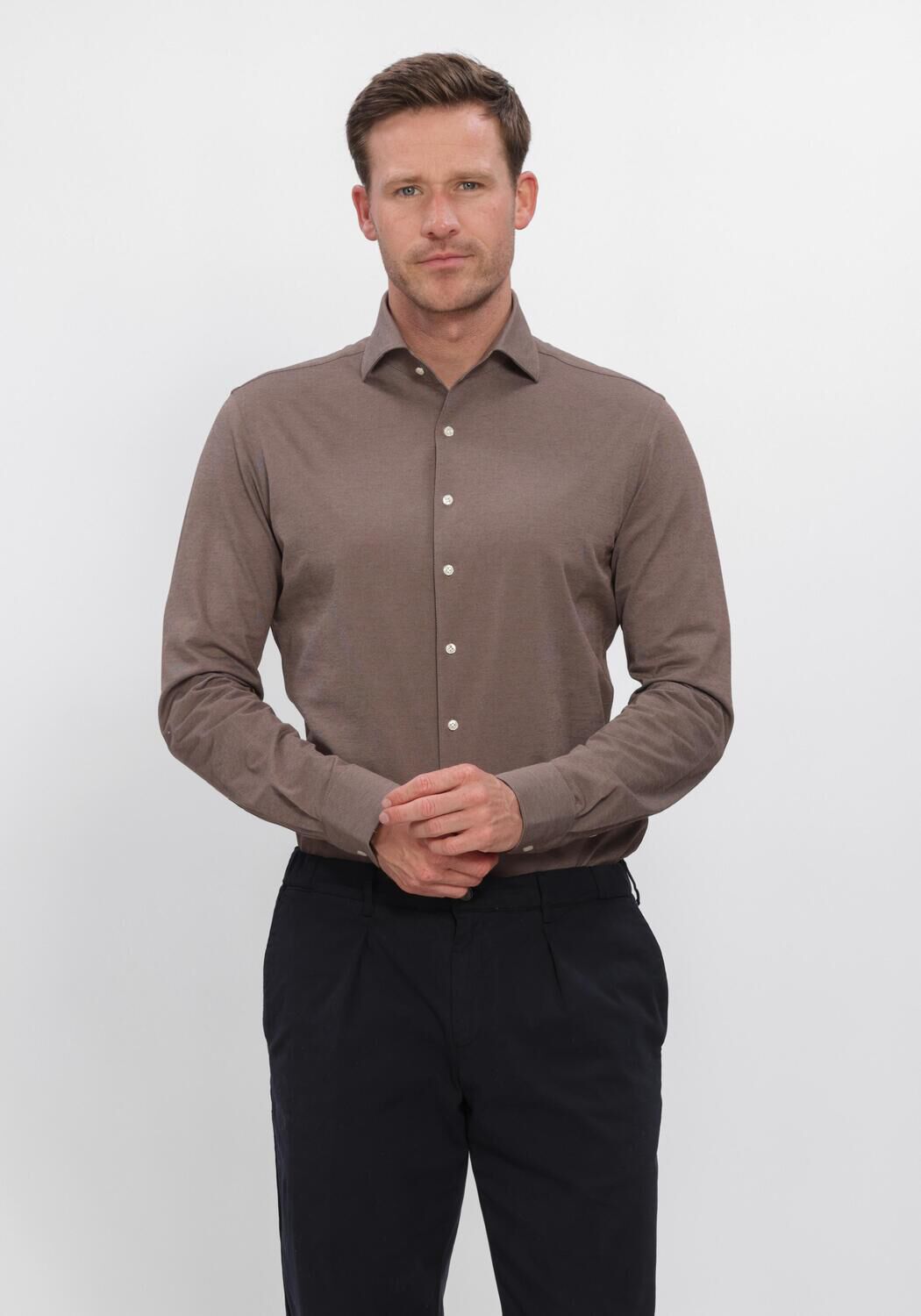Bruine PROFUOMO Casual overhemd SHIRT ONE PIECE - large
