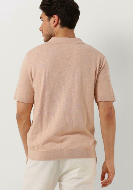 SELECTED HOMME Polo SLHBERG LINEN SS KNIT OPEN POLO en orange - large