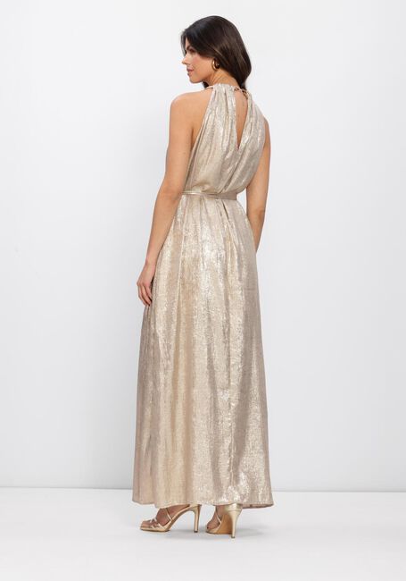 DANTE6 Robe maxi HEAVENLY METALLIC HALTER DRESS en beige - large