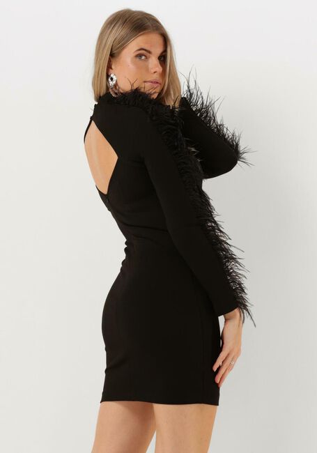 ACCESS Mini robe LONG SLEEVE MINI DRESS WITH FEAT en noir - large