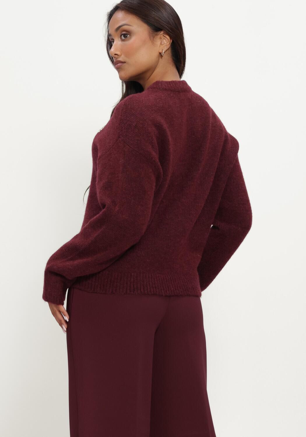 JOSH V Pull IZE SWEATER Bordeaux - large
