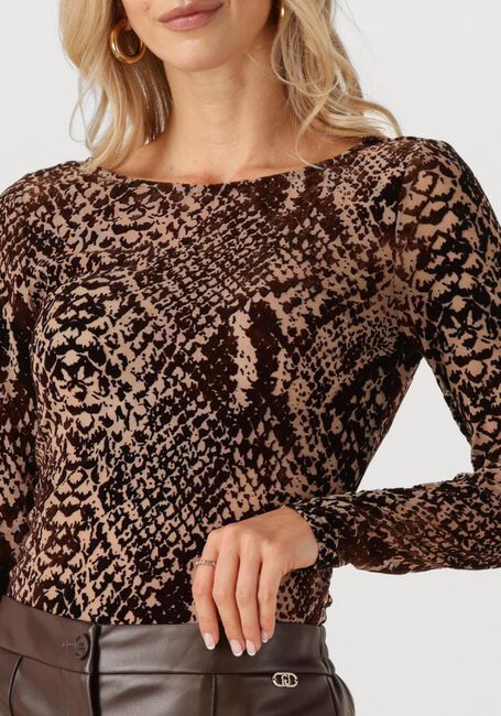 ROUGE EDIT Haut ROUSARI LS O NECK TOP en marron - large