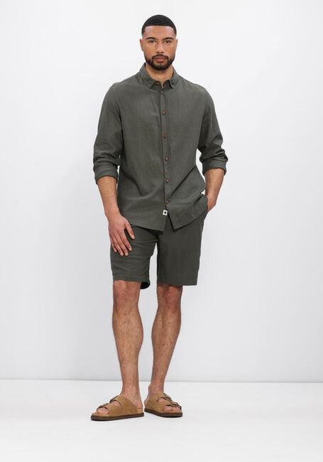 Groene ANERKJENDT Korte broek AKJAMES COT-LINNEN-VIS SS SHORT - large