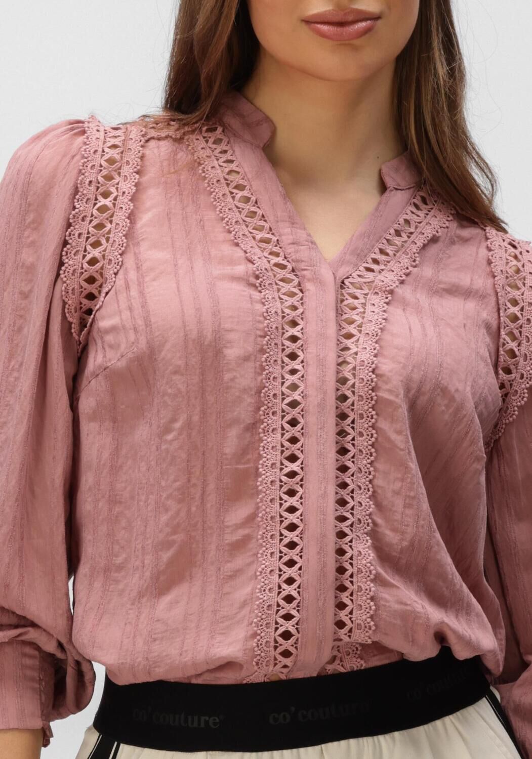 Roze CO'COUTURE Top KESI LACE V-SHIRT - large
