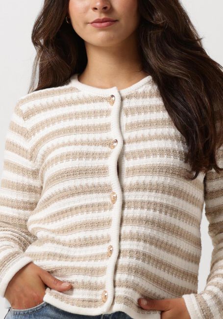 NEO NOIR Gilet LIMONE STRIPE KNIT JACKET Sable - large