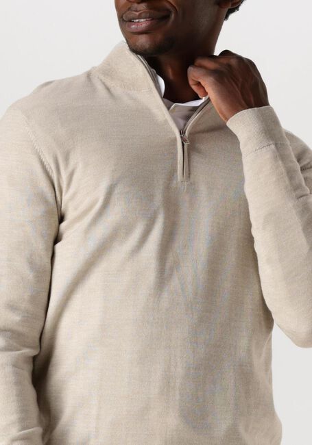 Beige PROFUOMO Trui PULLOVER HALF ZIP - large