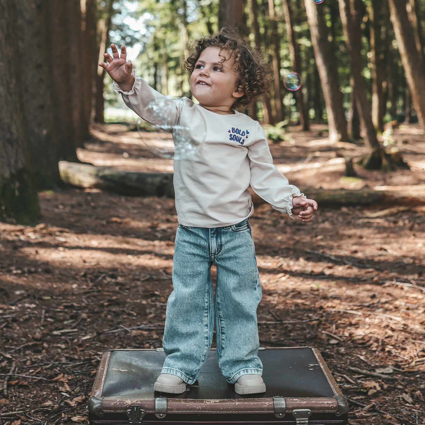 YOUR WISHES Wide jeans STRETCH DENIM WIDE LEG GLITTER JEANS en bleu - large