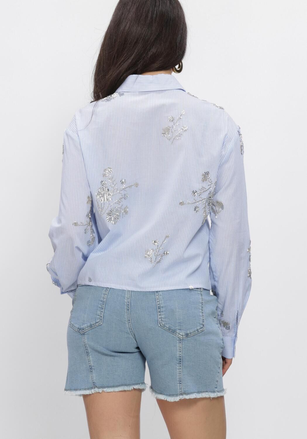 NUKUS ADORA BLOUSE STRIPE Blouses en bleu - large