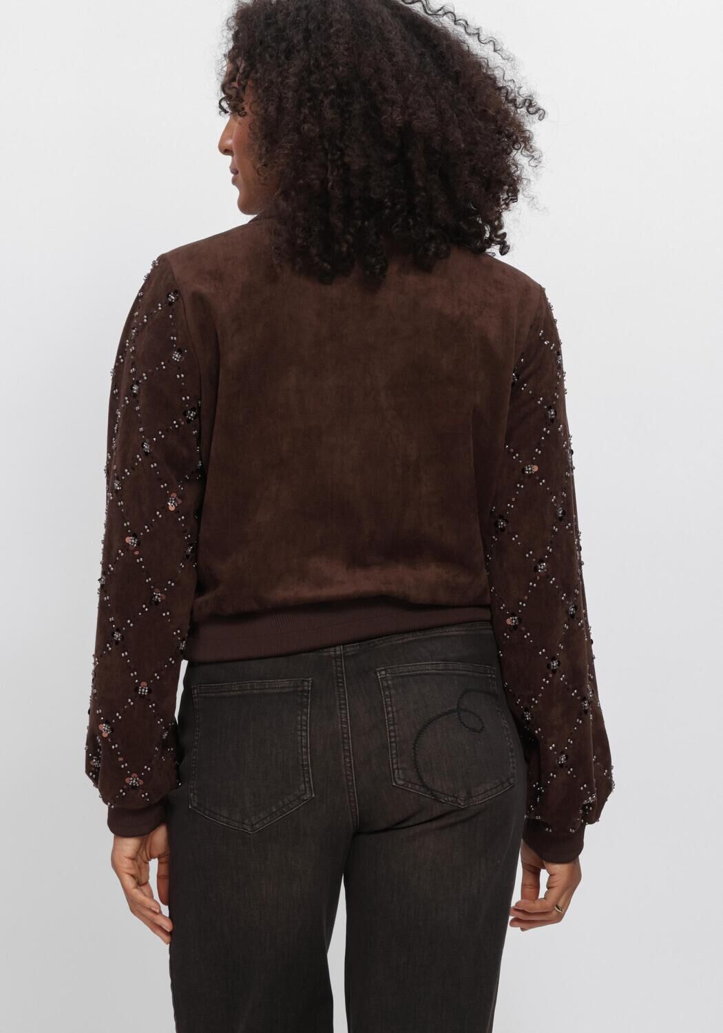 NUKUS Jack DAISY BOMBER SUEDE en marron - large