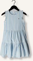 Lichtblauwe TOMMY HILFIGER Midi jurk STRIPED HEMP RUFFLE DRESS SLVSS Lichtblauwe TOMMY HILFIGER Midi jurk STRIPED HEMP RUFFLE DRESS SLVSS - medium