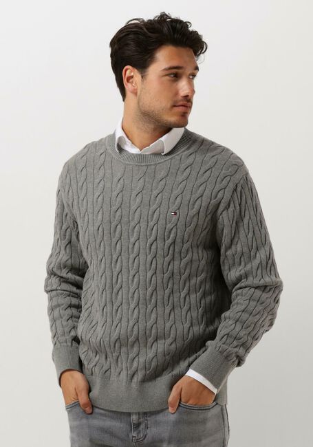 TOMMY HILFIGER Pull CLASSIC CABLE CREW NECK en gris - large