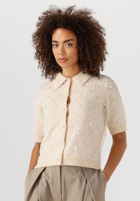 Y.A.S. Gilet YASMERILLA SS KNIT CARDIGAN en beige - large