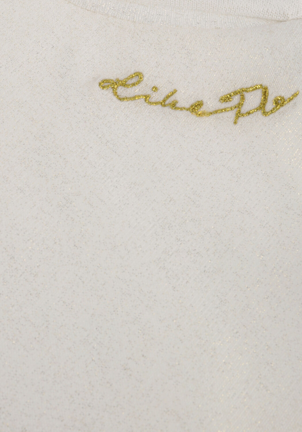 Gouden LIKE FLO Top METALLIC JERSEY RUFFLE TEE - large