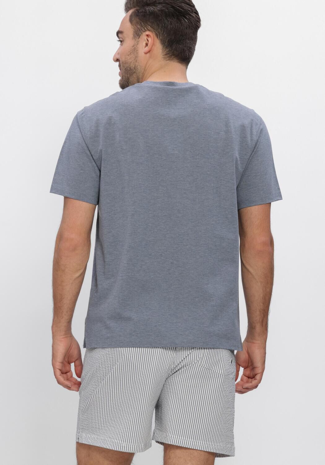 PROFUOMO T-shirt T-SHIRT CREW NECK MERCERIZED STRETCH PIQUE en bleu - large