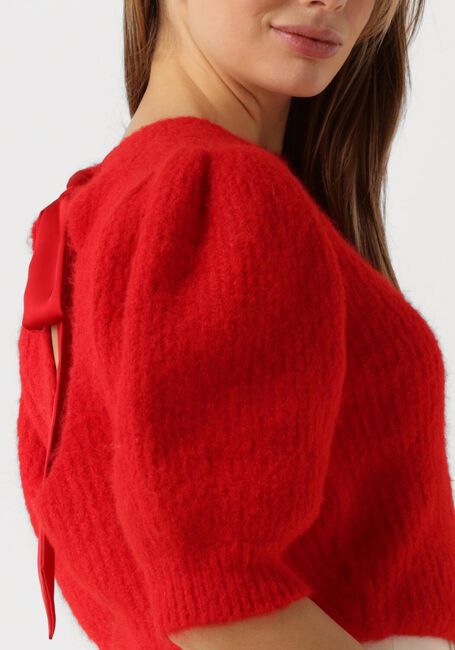 CO'COUTURE Pull CORALIE BOW RIB KNIT en rouge - large