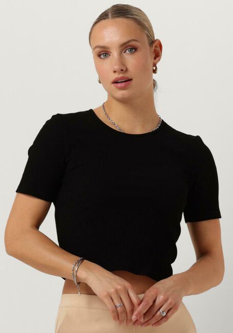 ANOTHER LABEL Haut ELYNE T-SHIRT S/S en noir - large
