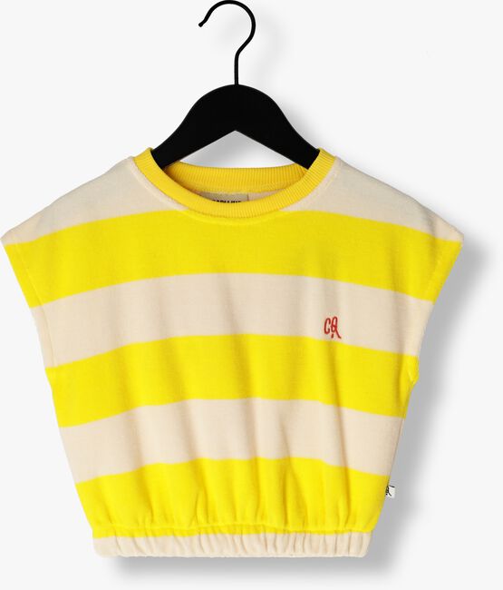 CARLIJNQ Haut STRIPES YELLOW - BALLOON TOP WITH EMBROIDERY en jaune - large