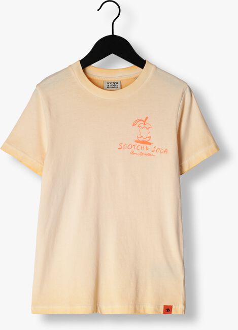 SCOTCH & SODA T-shirt REGULAR FIT SHORT SLEEVED WASHED ARTWORK en orange - large