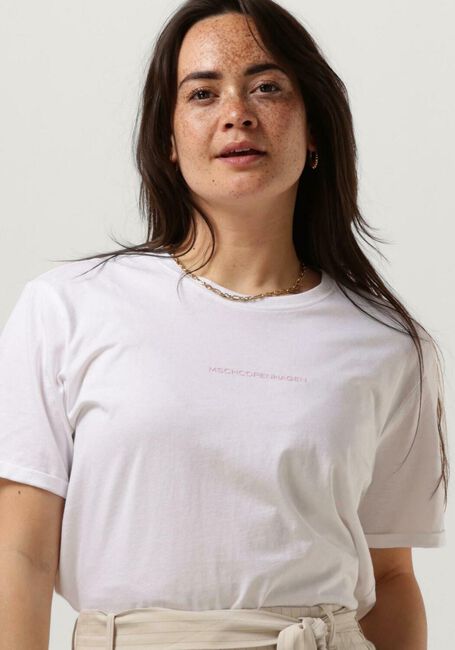 Witte MSCH COPENHAGEN T-shirt TERINA ORGANIC SMALL LOGO TEE - large