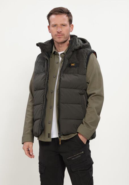 PME LEGEND Veste sans manches BODYWARMER GOBBLER BW MIX FABRIC Vert fonc&eacute; - large
