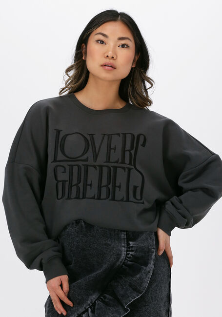 Antraciet COLOURFUL REBEL Sweater LOVERS EMBRO DROPPED SHOULDER  - large
