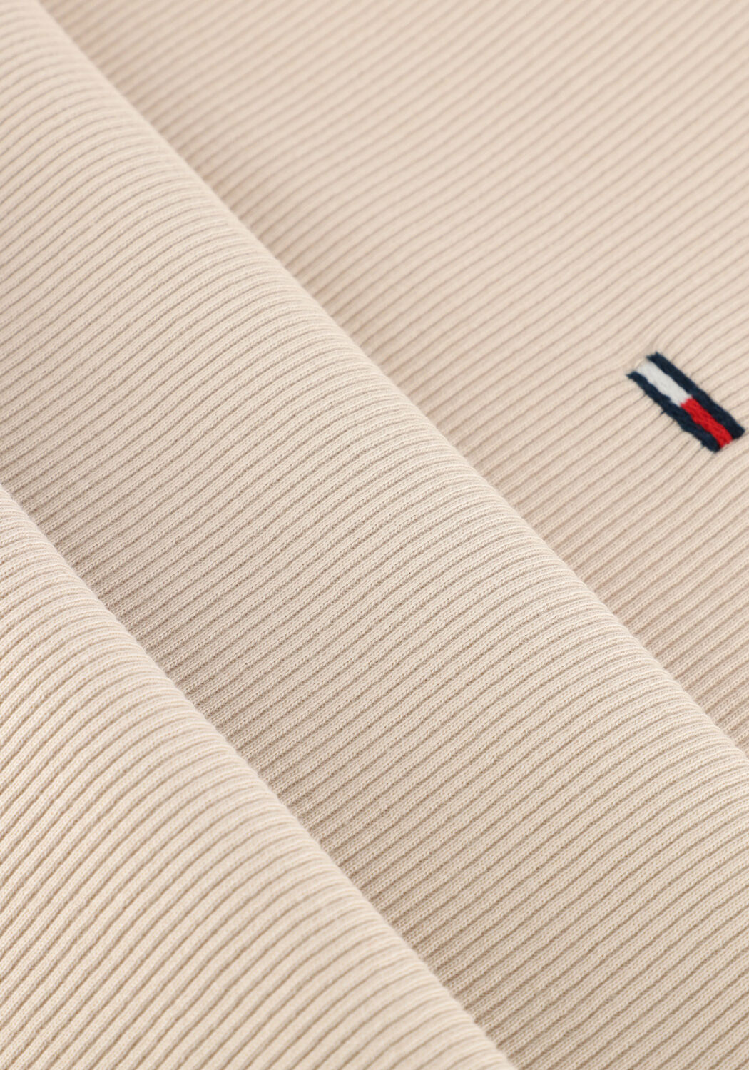 TOMMY JEANS Haut TJW SLIM ESSENTIAL RIB LS en beige - large