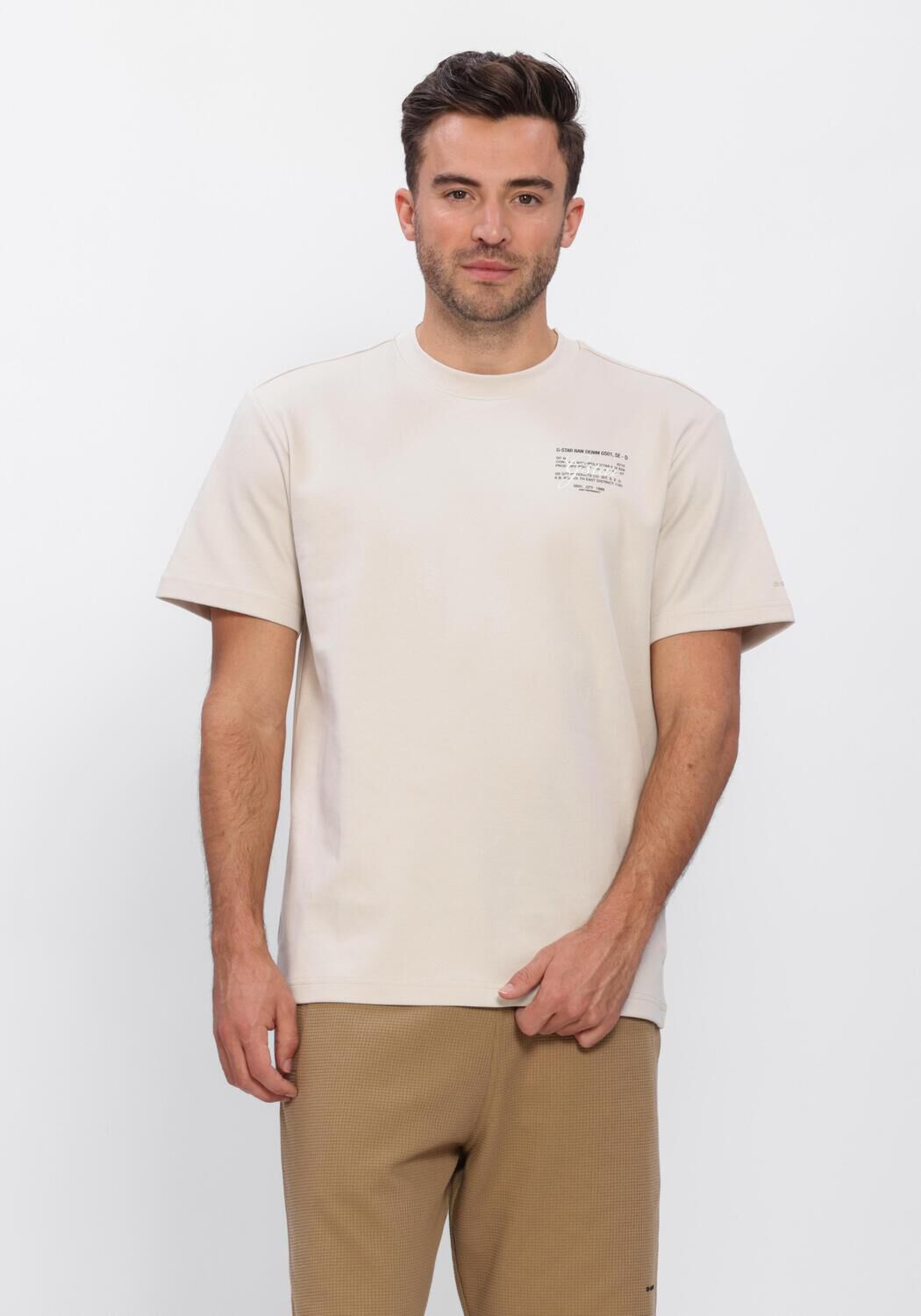 G-STAR RAW T-shirt SCRIPT GR R T &Eacute;cru - large
