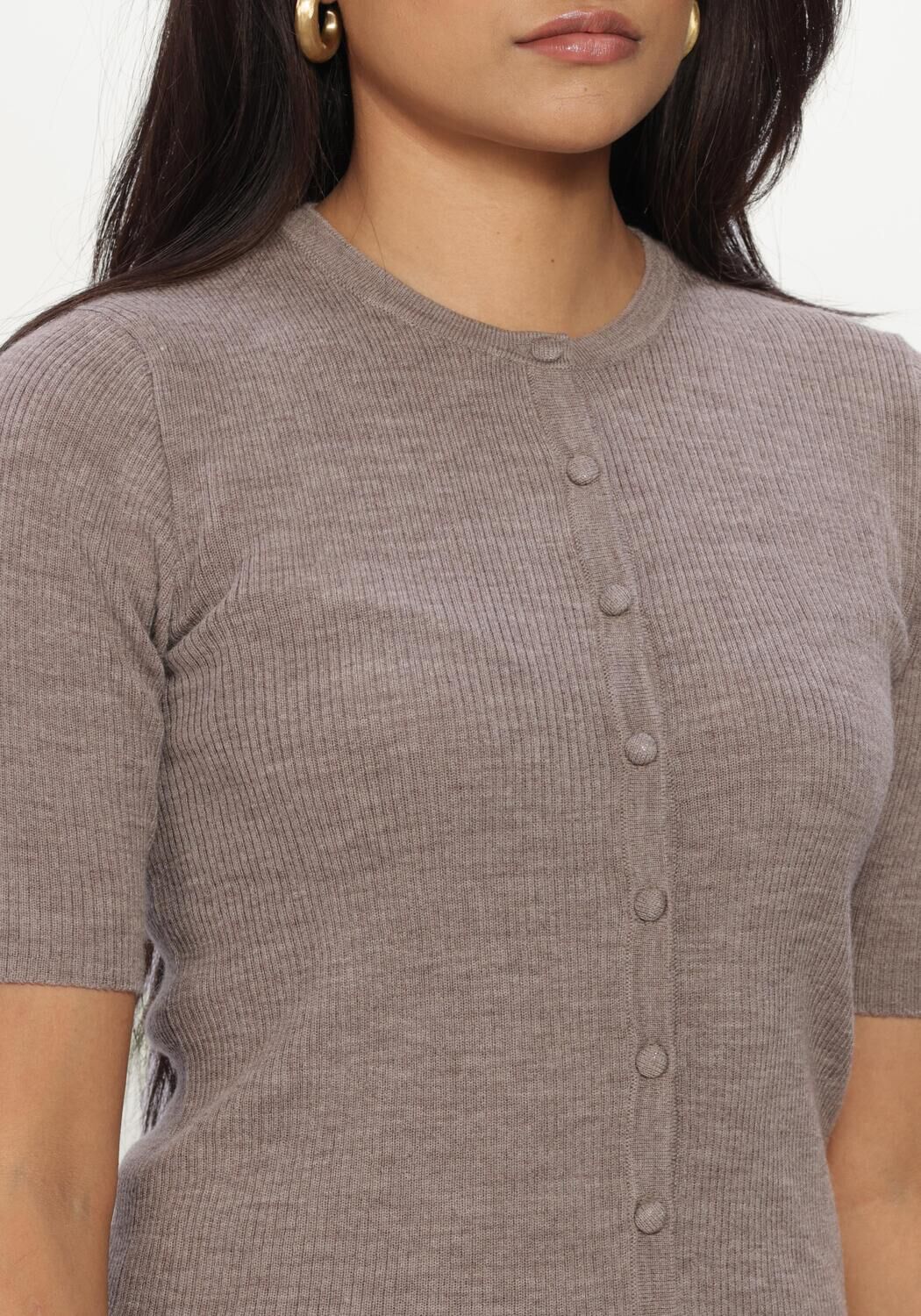 Taupe MODSTR&Ouml;M Vest HIROKIMD SS CARDIGAN - large