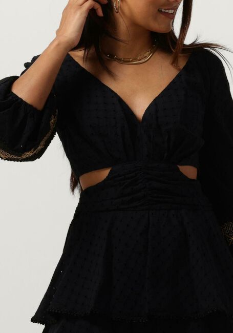 ACCESS Mini robe EMBROIDERY DRESS WITH SIDE SLITS en noir - large