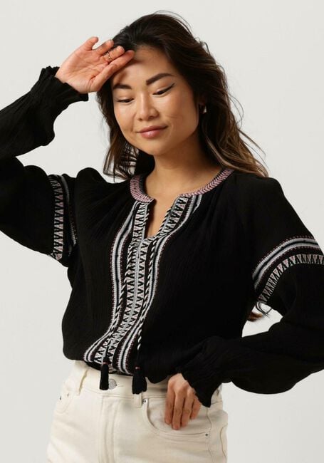 SCOTCH & SODA BALLOON SLEEVE EMBROIDERY TOP Blouses en noir - large