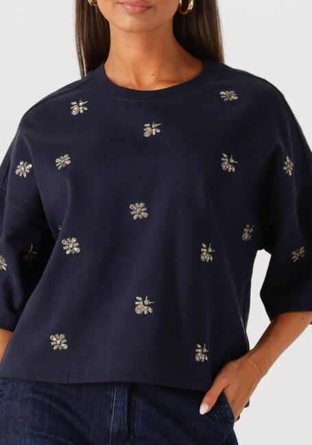 SUMMUM T-shirt EMBELLISHED SHORTSLEEVE Bleu foncé - large